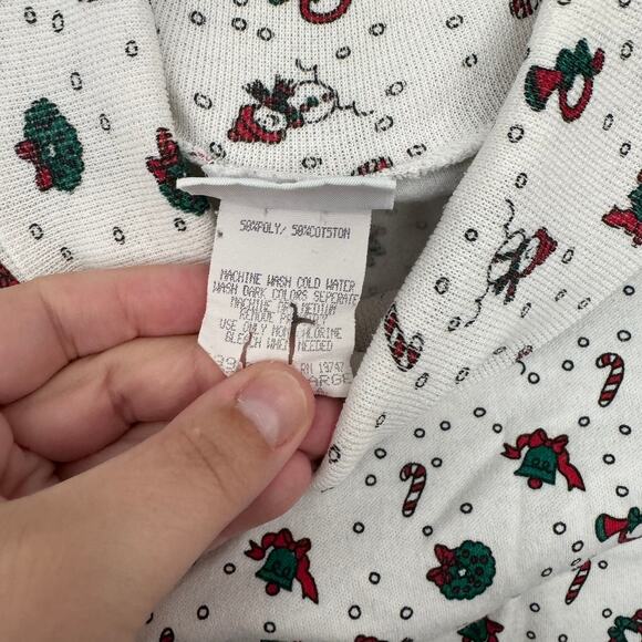 Vintage Holiday Time Christmas Winter Turtleneck Top Women's Size Large w Cotton - Picture 3 of 5